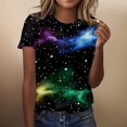thumbnail image 2 of YUEHUA Women's T-Shirts 3D Galaxy Graphic Shirts Kids Neon Novelty Youth Short Sleeve Glow Tees Animal Print Tees, 2 of 4