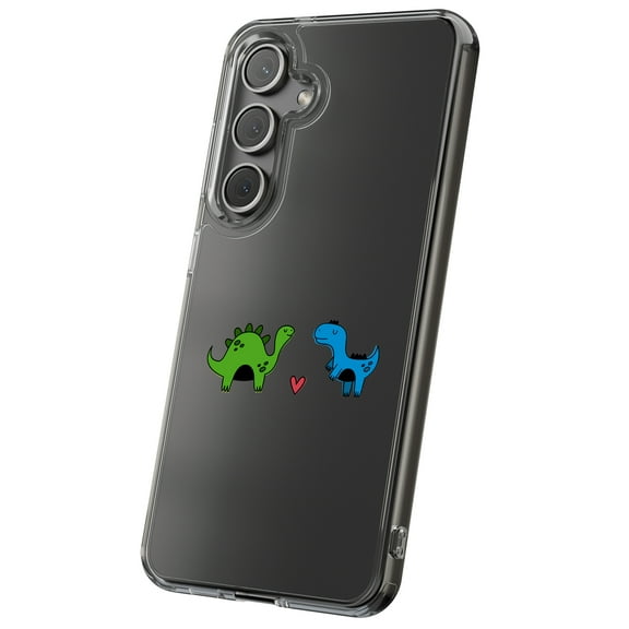 For Samsung Galaxy S21, Hybrid Clear, Dinosaur Love Print, USA