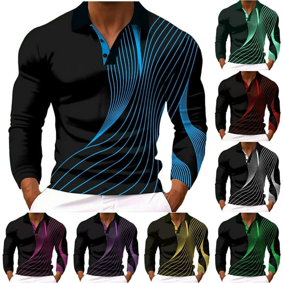Stamzod Men's Fashion Oversized Shirt Fashion Strip Printed Turndown Long Sleeve Shirt Casual Gym Shirts Men Workout Hot Pink C L