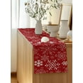 thumbnail image 5 of Table Runner 48 Inches Long for Kitchen Dining, Red Snowflake Christmas Dresser Scarf Farmhouse, Dining Table Decorations for Wedding/Parties, Winter Xmas Snow Snowflakes 13 x 48 In, 5 of 9