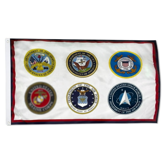We Support Our Troops Flag U.S. Armed Forces 6 Military Branches flags Polyester 3x5FT Banner