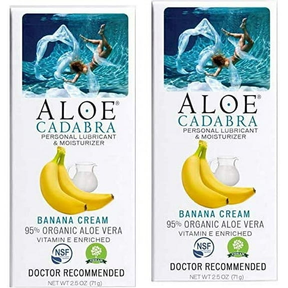 Aloe Cadabra Natural Personal Lubricant & Moisturizer Banana Cream, 2.5 oz (Pack of 2)