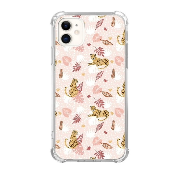 Lovely Leopard Case Compatible with iPhone 12,Unique Art Design TPU Bumper Cover Case