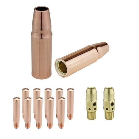 

MIG Gun Consumables Kit - Compatible with Lincoln/Magnum 300 & 400 and Tweco #3 & #4 - 54A Diffuser - Heavy-Duty Tip: 0.045 - 23 Nozzle: 1/2