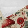 thumbnail image 4 of Ambesonne Rustic Fleece Throw Blanket Floral Woodland Mushrooms 50"x70" Champagne Dark Coral, 4 of 5