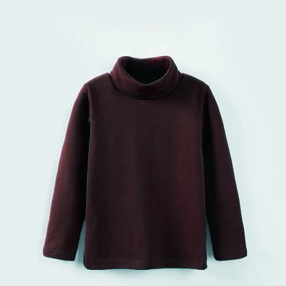 Bobifish Big Boys Girls T-Shirts Autumn Winter Turtleneck Long Sleeve Warm Basic Tees Daily Inner Wear Outdoor Streetwear Casual T Shirts,Sizes 9-10Y