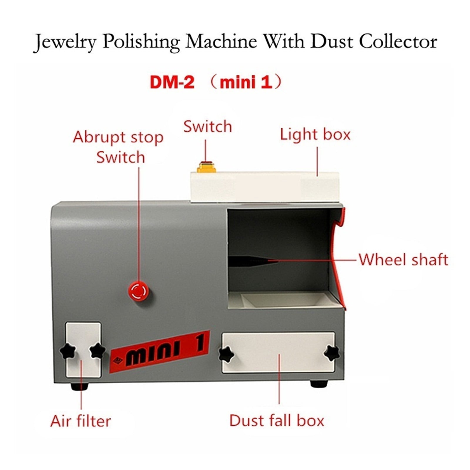 Jewelry Polishing Machine With Dust Collector Mini Polishing Grinding Motor Bench Grinder Polisher Machine ,Powerhouse Performance