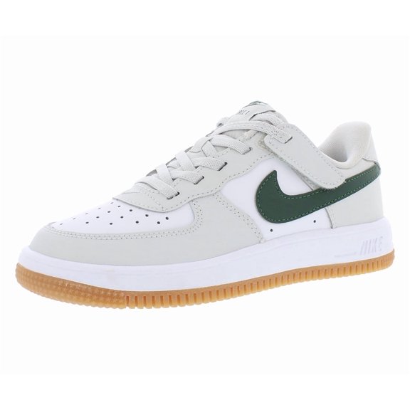 Nike Force 1 Low EasyOn Leather PS Boys Shoes Size 12, Color: Photon Dust/White/Fir