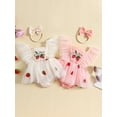 thumbnail image 4 of Yunliwuli Baby Girls Summer Romper Dress Flying Sleeve Strawberry Embroidery Romper with Headband, 4 of 10