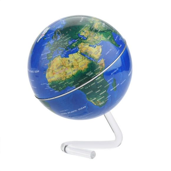 Desktop Rotating World Globe Earth Globe with Stand for Kids & Adults (Blue)
