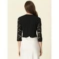 thumbnail image 3 of DARING DIVA Women's Lace Panel Crop Bolero Shrug Dress for Work Office XL Black, 3 of 7