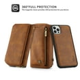 thumbnail image 3 of Decase PU Leather Zipper Wallet iPhone11pro case,Cover Stand Flip Cover with Card Slot Detachable Magnetic Zipper Wallet Strap Wrist Strap for iPhone 11 Pro,Brown, 3 of 10