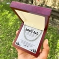 thumbnail image 2 of To My Bonus Dad Cuban Necklace Gift, Bonus Dad Gift From Daughter And Son, Gift For Stepfather's Birthday, Christmas, Anniversary Jewelry Cuban Link Chain For Him with Message Card and Gift Box, 2 of 5