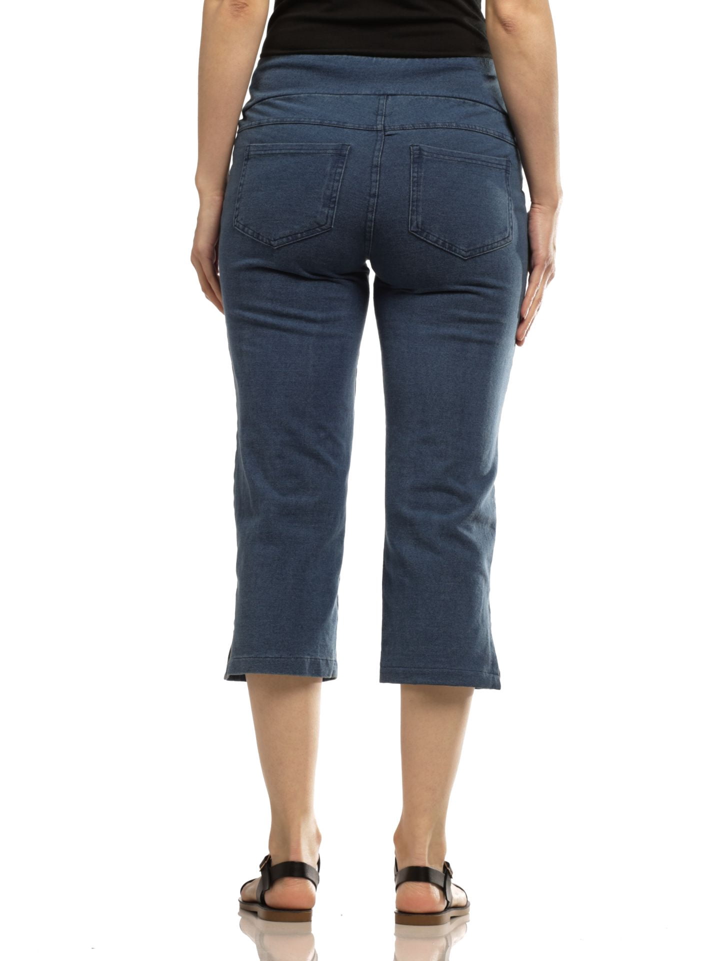 Sparkly Side Slit Capri Pants - Plus 