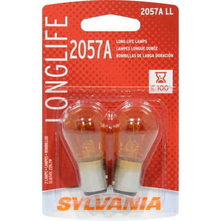 Sylvania 2057A Miniature Incandescent Long Life Bulb, 1 Pack, Compatible with Multiple Cars