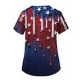 thumbnail image 5 of Iaqnaocc 4th of July Scrubs for Women Patriotic Plus Size American Flag Stars Nursing Uniform Fashion V Neck Scrub Shirt Independence Day Short Sleeve Medical Workwear with Pockets Dark Blue 3XL, 5 of 5