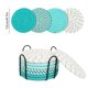 thumbnail image 4 of MTBLYS Juego de 8 posavasos de algodón tejido con soporte para bebidas, absorbentes, resistentes al calor hasta 100 °C, de 12 cm de altura, ideales para mesas de centro y comedor., 4 of 7