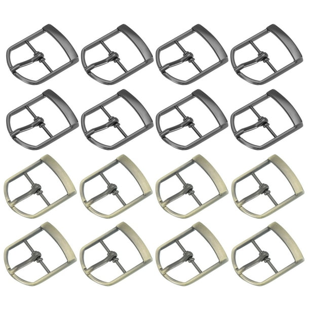 Hebilla de cinturón de una sola punta Uxcell, hebilla metálica con rodillo, hebillas de barra central ovalada para hacer bolsos de cinturón de hardware de cuero marrón/negro 1"