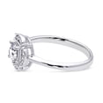 thumbnail image 3 of BERRICLE Sterling Silver Halo Round Cut Cubic Zirconia CZ Flower Fashion Ring for Women, Rhodium Plated Size 5, 3 of 12