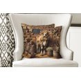 thumbnail image 2 of Ambesonne Rustic Throw Pillow Cover Pack of 2, Grunge Old Glory Barn Cow, 2 Pcs-16"x16", Amber and Caramel, 2 of 5