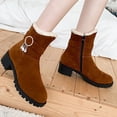 thumbnail image 1 of Bottes pour Femmes Mode Habillé Femmes Couleur Unie Shoes Décontracté Chaud Hiver Ankle Bottes Shoes en Liquidation, 1 of 9