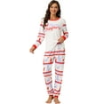 thumbnail image 2 of Unique Bargains Christmas Long Sleeve Tee with Pants Lounge Family Pajama Sets XS Women, 2 of 6