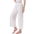 thumbnail image 4 of INSPIRE CHIC Womens Pajama Bottoms Palazzo Print Lounge Elastic Waist Sleepwear Loose Wide Leg Pants XS White, 4 of 6