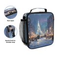 thumbnail image 2 of Square Lunch Bag 10.5*3.5*9.5 Inches Cooler Bag Lunch Bag Insulation Portable Durable Fashion Christmas Snow Scene, 2 of 6