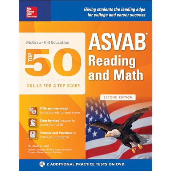 Pre-Owned McGraw-Hill Education Top 50 Skills for a Top Score: ASVAB Reading and Math, Second Edition [With DVD] (Paperback) 1259835294 9781259835292