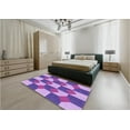 thumbnail image 4 of Ahgly Company Indoor Rectangle Patterned Blue Violet Purple Area Rugs, 2' x 5', 4 of 6
