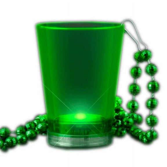 Blinkee 1290020 Light Up Shot Glass on Beaded Necklaces, Green