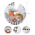 thumbnail image 7 of Fall Thanksgiving Christmas Tree Skirt 48 Inches Large Christmas Skirt Tree, Orange Grey Pumpkin Black White Plaid Tree Skirt Christmas Decorations for Fireplace Party Holidays Indoor Outdoor, 7 of 7