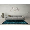 thumbnail image 3 of Ahgly Company Indoor Rectangle Abstract Turquoise Blue Modern Area Rugs, 7' x 9', 3 of 4