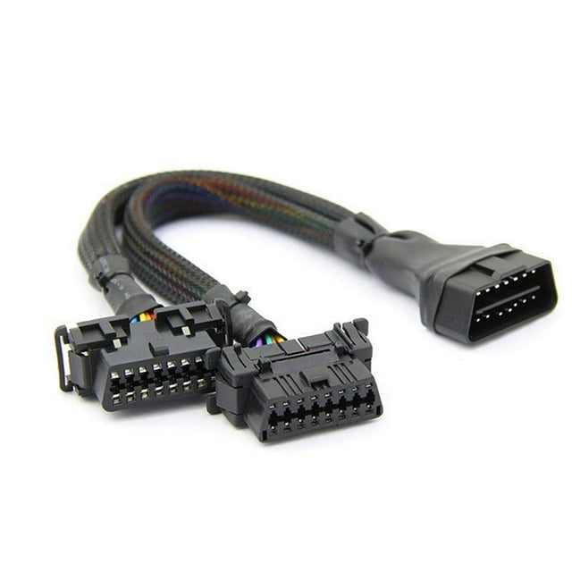 2 en 1 Câble d'Extension OBD2 OBDII Mâle à 2 Femelle Répartiteur Voiture Connexion Ordinateur Prise de Conversion 30CM