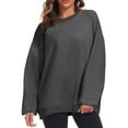 thumbnail image 2 of Timegard Crewneck Sweatshirts Women Fall Winter Casual Comfy Solid Color Long Sleeve Tops Pullover, 2 of 6