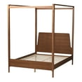 thumbnail image 3 of Baxton Studio Roman Ash Walnut Finished Wood Queen Size Canopy Bed, 3 of 6