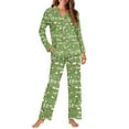 thumbnail image 2 of FOR U DESIGNS Green Milk Cow Pajama Sets for Women 2 Piece Button Down Long Sleeve Pants and V-neck Tops Size 4XL Button Up Sleepwear for Women Nightwear Fall, 2 of 7