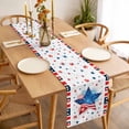 thumbnail image 3 of Patriotic USA Flag Table Runner - 36 Inch Long Memorial Blue Red Star Lines Cotton and Linen Blended Dress Scarves Farmhouse Table Runner for Kitchen Dining, Coffee Table, 13" x 36", 3 of 8
