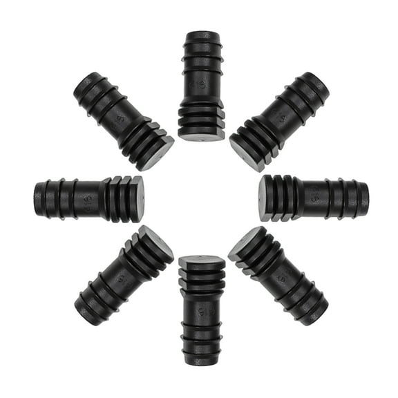 Barb Drip Pipe End Closure Cap 16PE Hose Plug Connector for Garden Agricultural Irrigation System, Plastic 25 pcs