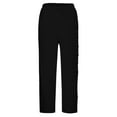 thumbnail image 4 of Pants for Women Solid Color Elastic Waist Loose Side Button Decoration Versatile Casual Full Black Long Shorts Sizes 2XL, 4 of 7