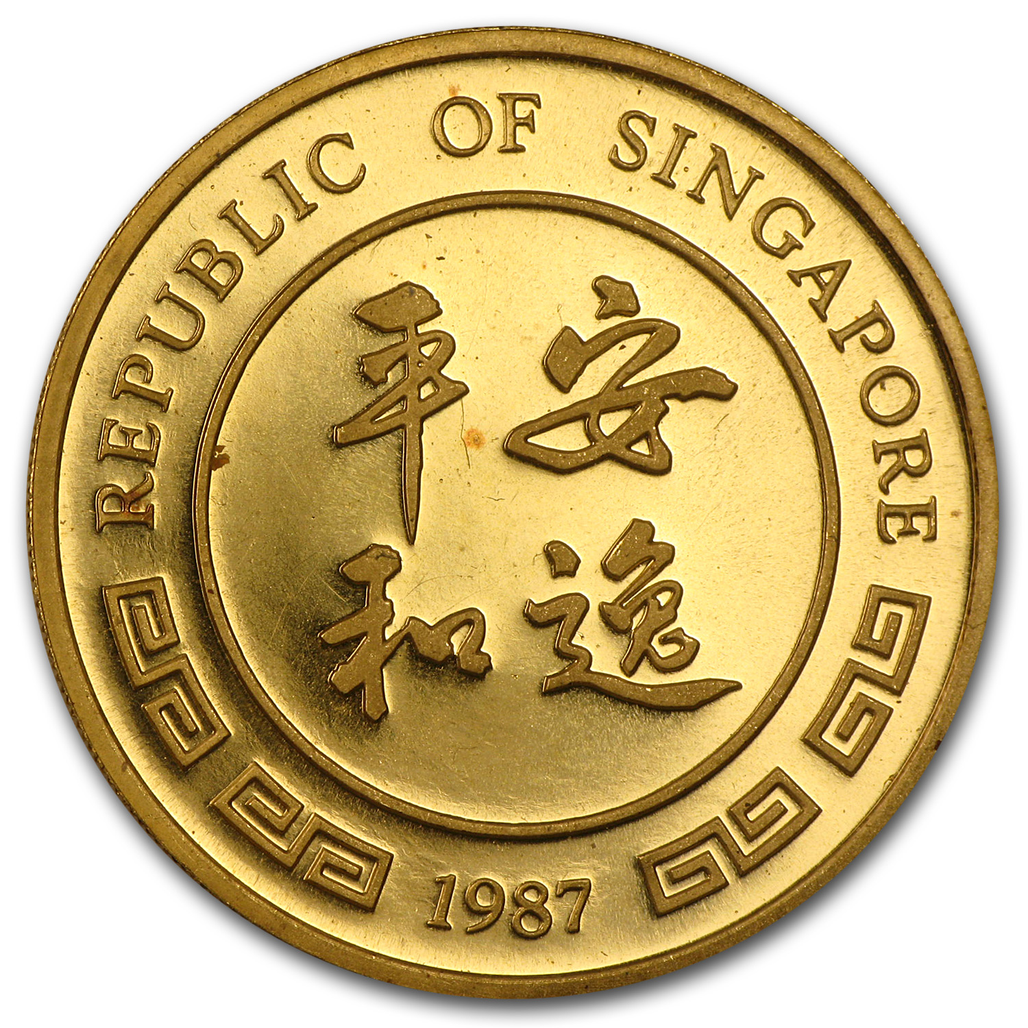 1987 Singapore 1 oz Gold 100 Singold Rabbit Proof-Like