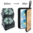 thumbnail image 4 of Gustave 80 Capacity CD DVD Case Holder PU Leather CD DVD Disc Portable Wallet Holder Binder Storage Organizer with Zipper for Car Home Office Travel, 4 of 6