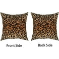 thumbnail image 3 of Leopard Throw Pillow Cover 2 Pcs Cheetah Print Pillow case 18x18 inch Plush Soft Faux Fur Animal Skin Pillows Decorative Cushion Cover for Home Couch Bed Sofa,Double Side Printed, 3 of 6