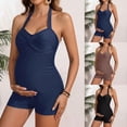 thumbnail image 2 of YUEHUA High Waisted Maternity Swimsuit Bikini Set V Neck Pregnancy Bathing Suits Push Up Two Piece Swimwear, 2 of 6