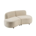 thumbnail image 3 of Christopher Knight Home 73" Modern Curved Cloud Upholstered Boucle Sofa, Armless 4-Seater, Beige, 3 of 9