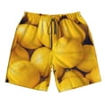 thumbnail image 3 of Uemuo Ripe Yellow Lemon Pattern Men's Swim Trunks Hawaiian Beach Bathing Suit Swimsuits Beach Quick-Dry Shorts with Pockets-X-Large, 3 of 9