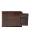 thumbnail image 1 of Monedero Fossil Derrick de piel, plegable, 2 en 1, 2 en 1, para hombre, marrón, 1 of 5