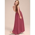 thumbnail image 3 of Drtj 2-16T Teen Junior girls Bridesmaid Dress Flower Girl Dresses with Pleated A-line Halter Floor-Length Chiffon, 3 of 6