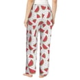 thumbnail image 3 of Goofa Hand Drawn Watermelon Printed Soft Pajama Pants for Women, Wide Leg Comfy Casual Lounge Yoga Pants-Large, 3 of 9
