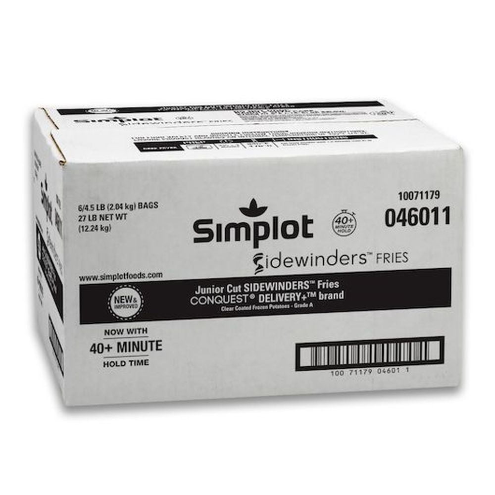 Simplot Sidewinders Junior Cut Sample Fries, 4.5 Pound -- 6 per case